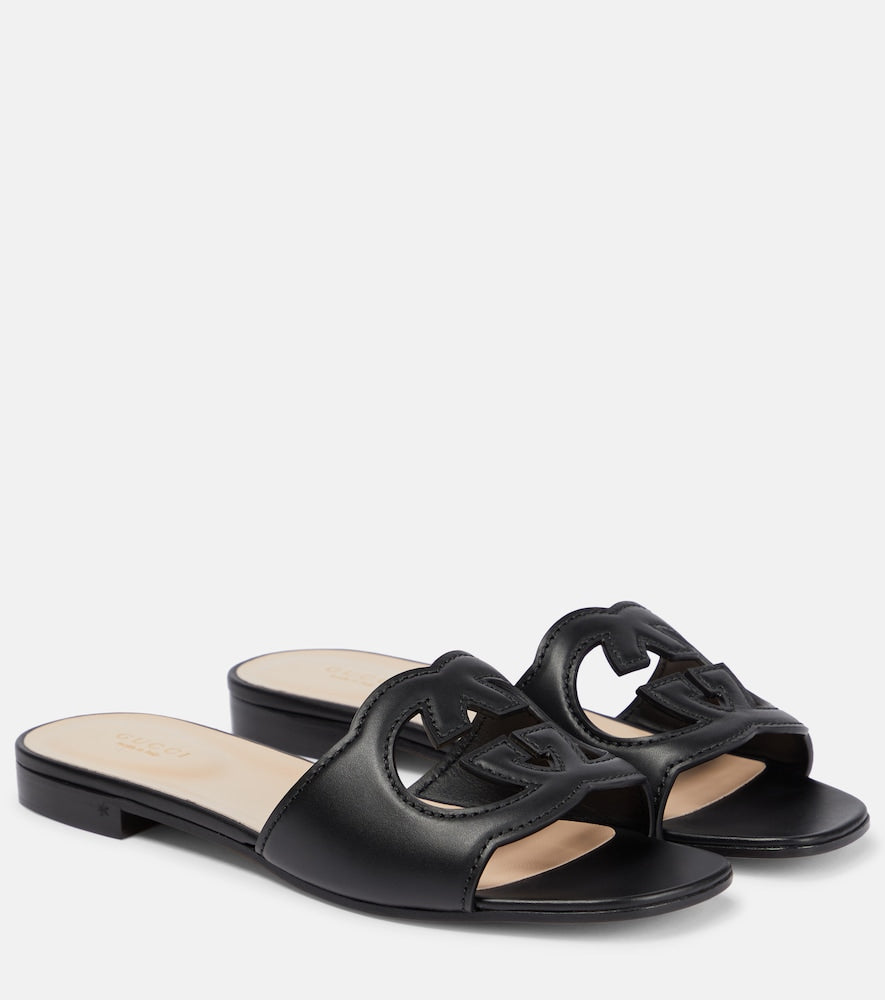 Gucci Interlocking G cutout leather sandals - Gucci 互扣式 G 镂空皮革凉鞋
