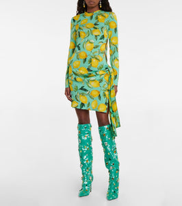 Dolce&Gabbana Printed silk-blend minidress