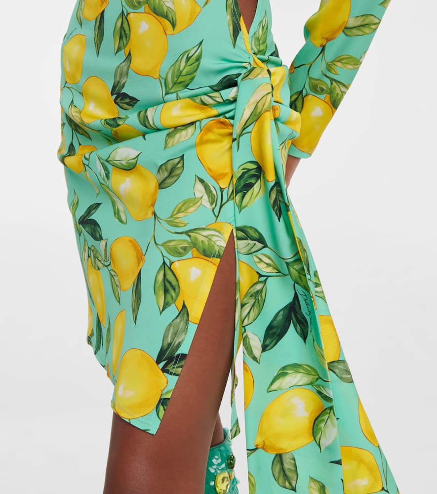 Dolce&Gabbana Printed silk-blend minidress