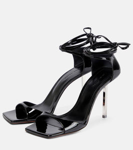 Amina Muaddi Hailey patent leather sandals