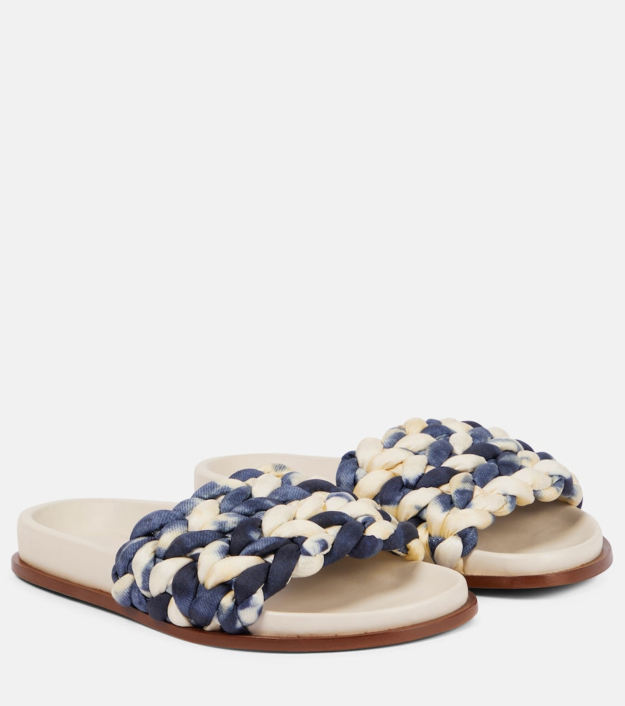 Chloe Kacey tie-dye woven slides
