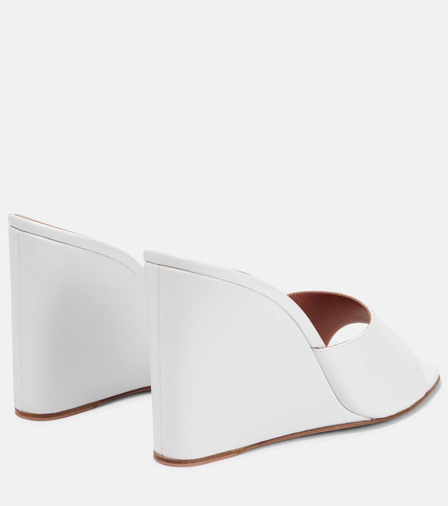 Amina Muaddi Lupita leather wedge mules