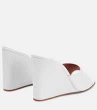 Amina Muaddi Lupita leather wedge mules