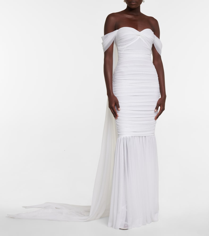Norma Kamali Walter off-shoulder gown