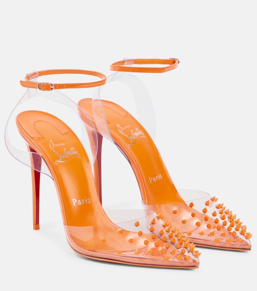Christian Louboutin Spikoo 100 PVC and leather pumps - Orange High-Heel Pumps