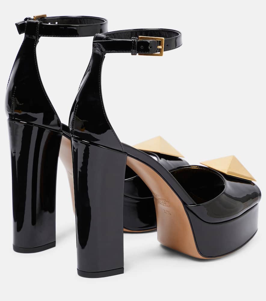 Valentino Garavani One Stud patent leather platform sandals