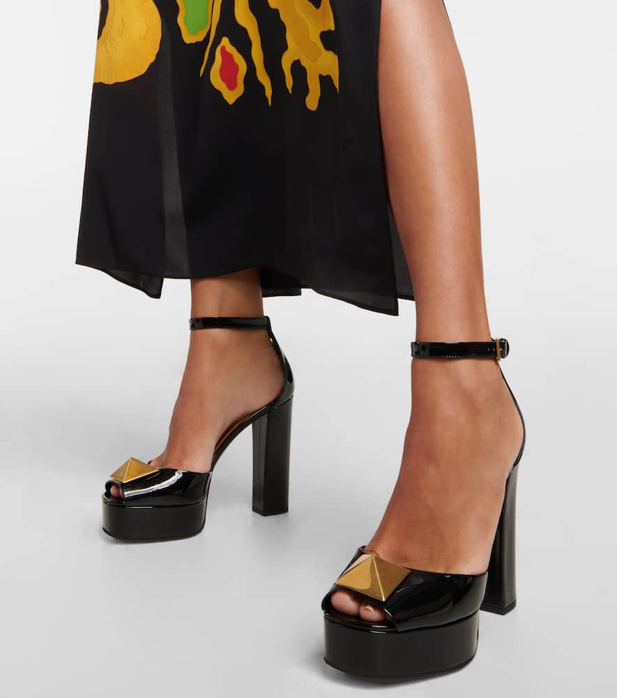 Valentino Garavani One Stud patent leather platform sandals