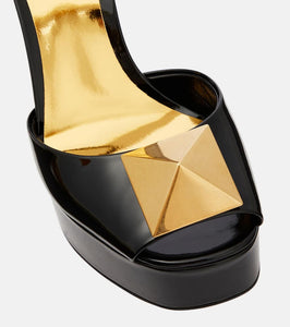 Valentino Garavani One Stud patent leather platform sandals