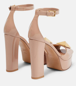 Valentino Garavani One Stud patent leather platform sandals