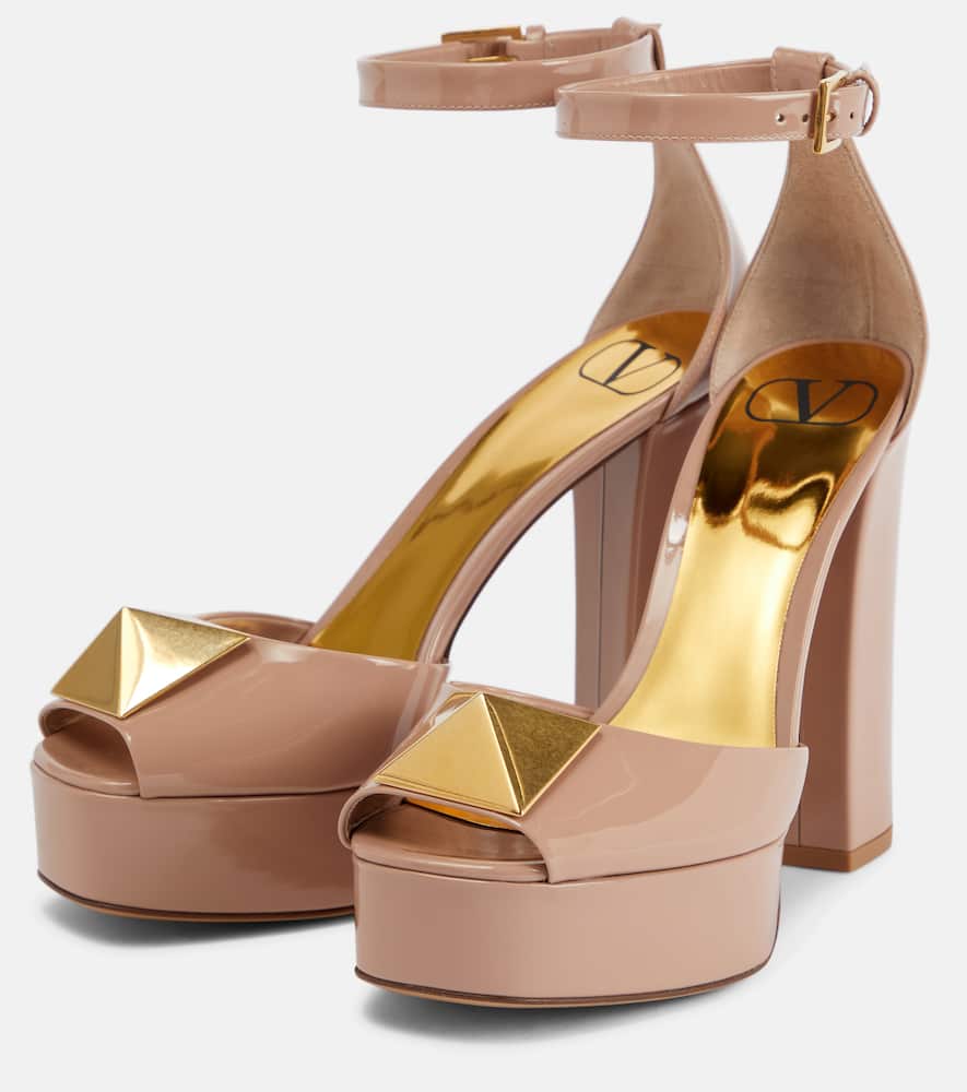 Valentino Garavani One Stud patent leather platform sandals