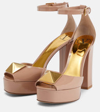 Valentino Garavani One Stud patent leather platform sandals