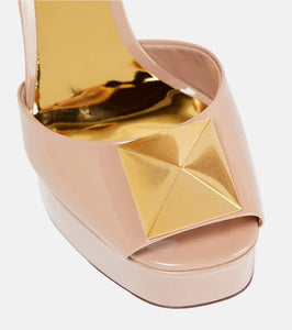 Valentino Garavani One Stud patent leather platform sandals
