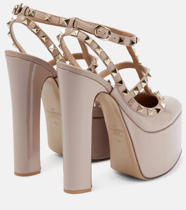 Valentino Garavani Rockstud patent leather platform pumps