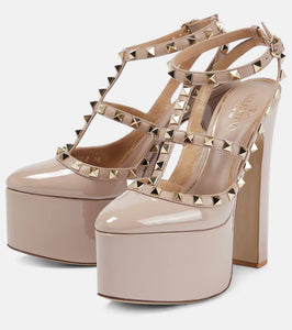 Valentino Garavani Rockstud patent leather platform pumps