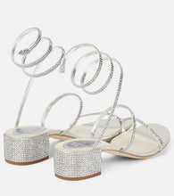 Rene Caovilla Cleo 45 embellished satin sandals