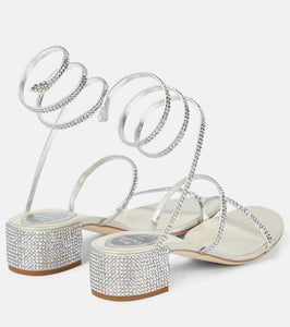 Rene Caovilla Cleo 45 embellished satin sandals