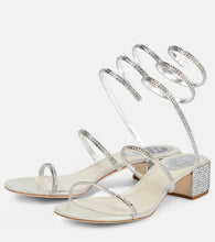 Rene Caovilla Cleo 45 embellished satin sandals