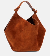 Khaite Lotus Mini suede tote bag. Shop Khaite Top-Handle Bags for women now.