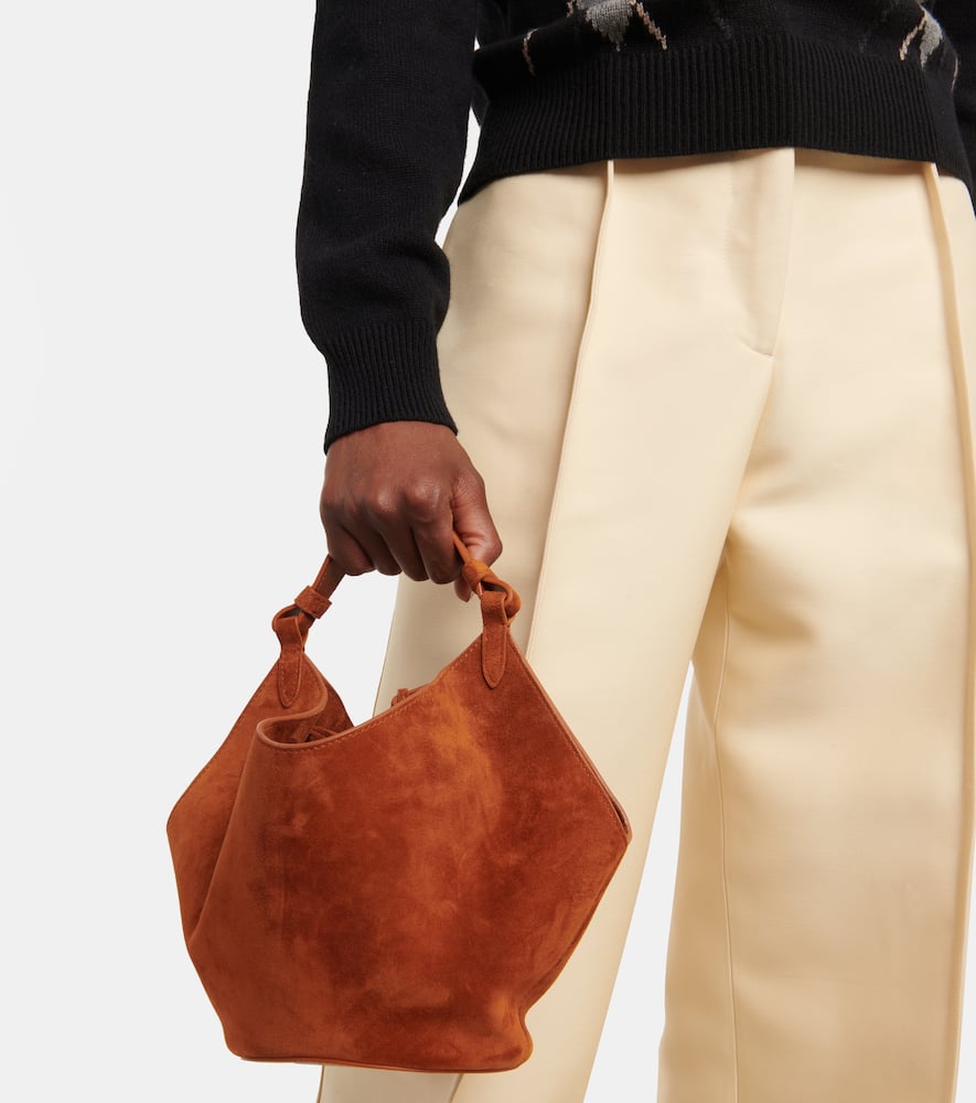 Khaite Lotus Mini suede tote bag