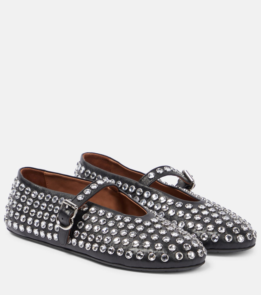 Alaia Embellished leather ballet flats - Alaia 缀饰皮革芭蕾平底鞋