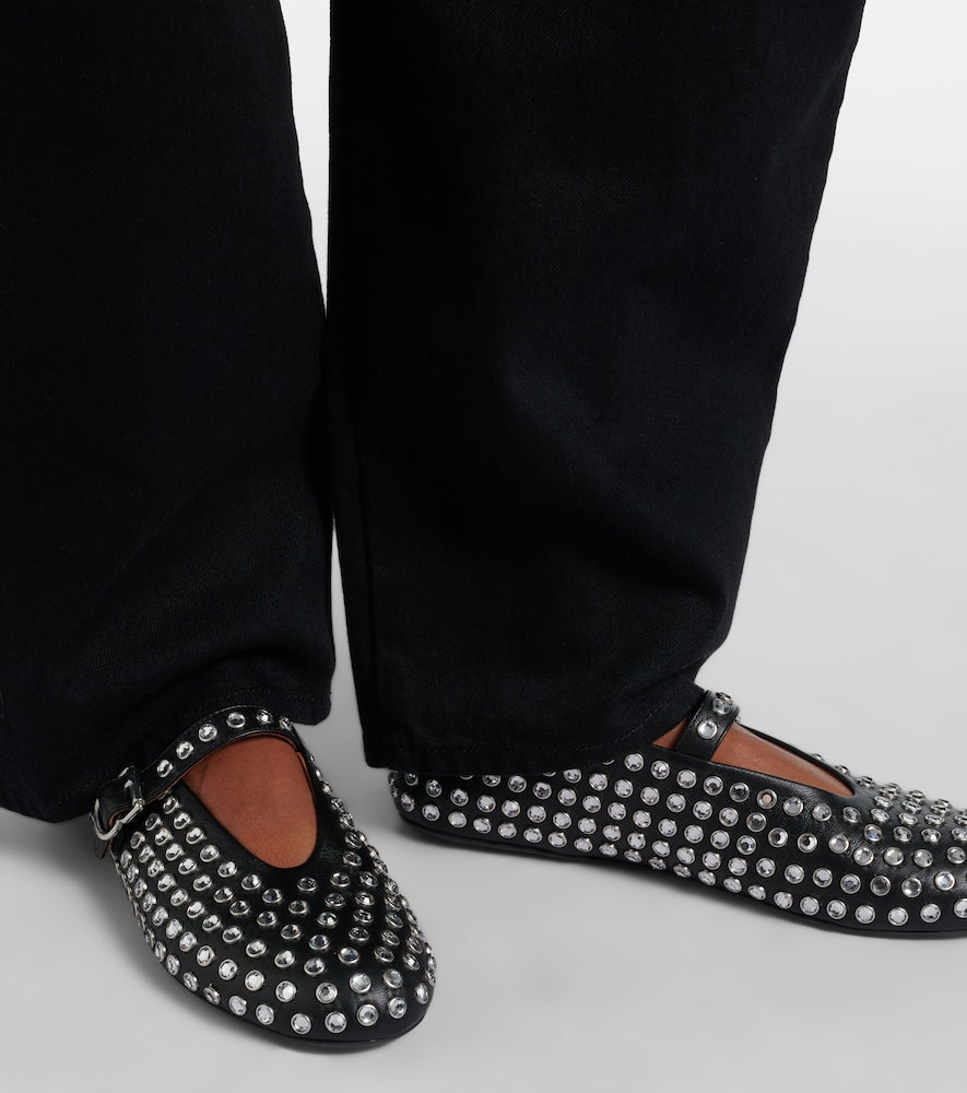 Alaia Embellished leather ballet flats