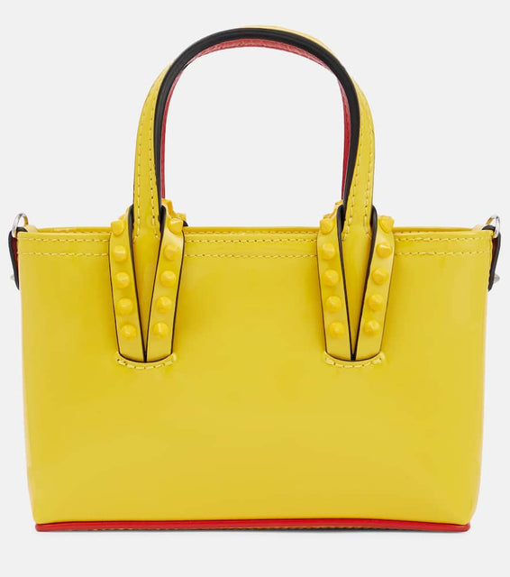 Christian Louboutin Cabata Nano patent leather tote bag. Shop Christian Louboutin Top-Handle Bags for women now.