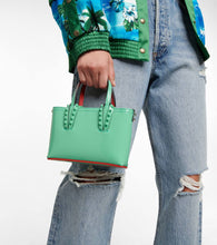 Christian Louboutin Cabata Nano patent green leather tote bag