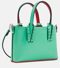 Christian Louboutin Cabata Nano patent green leather tote bag