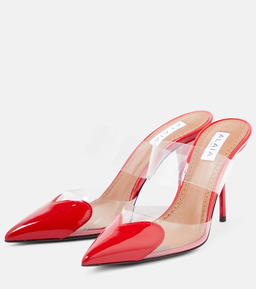 Alaia C√Ö¬ìur patent leather and PU mules