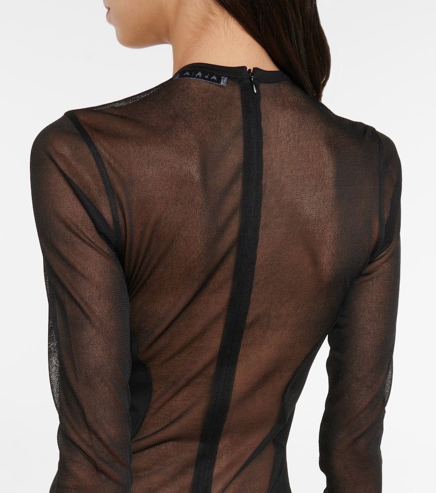 Alaia Semi-sheer paneled minidress