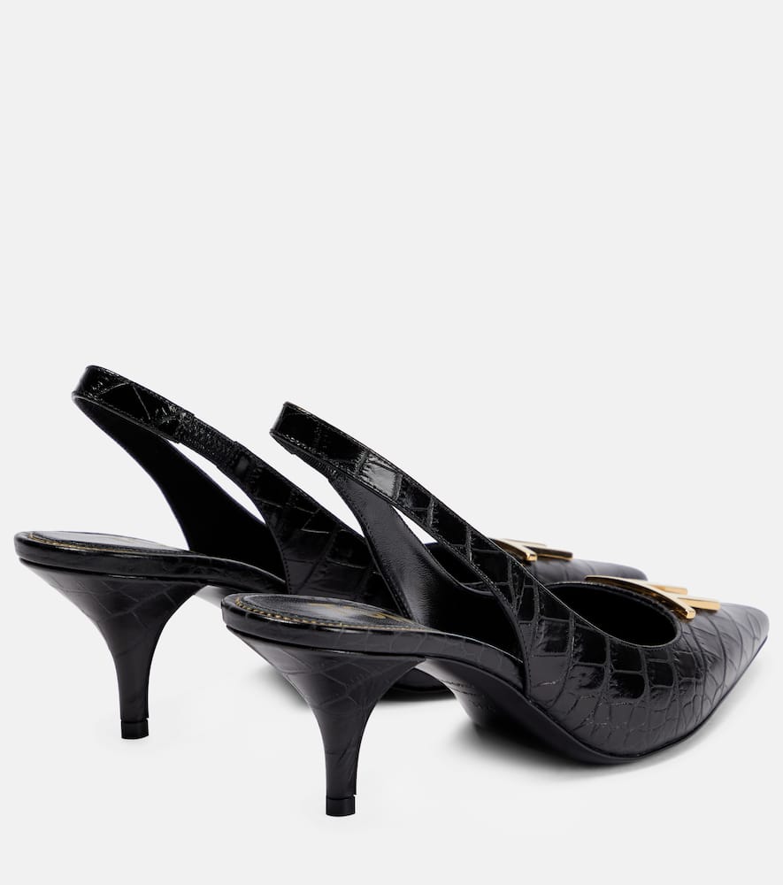 Tom Ford Croc-effect leather slingback pumps