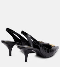 Tom Ford Croc-effect leather slingback pumps