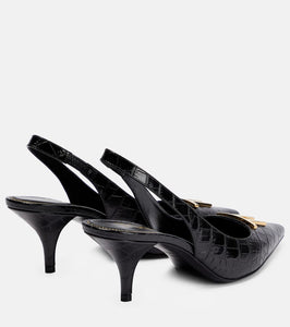 Tom Ford Croc-effect leather slingback pumps
