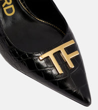 Tom Ford Croc-effect leather slingback pumps