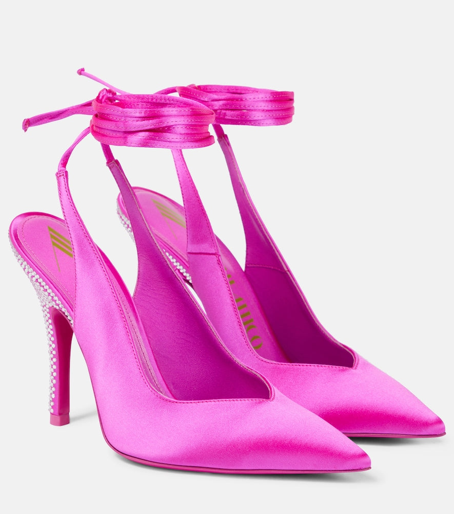 The Attico Venus embellished satin pumps - Attico Venus 缎面装饰高跟鞋