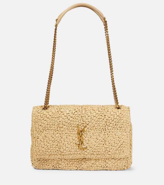 Saint Laurent Jamie Medium raffia shoulder bag. Shop Saint Laurent Shoulder Bags for women now.
