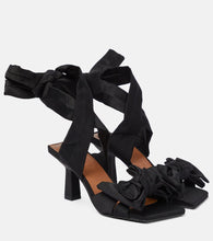 Ganni Bow-trimmed lace-up sandals