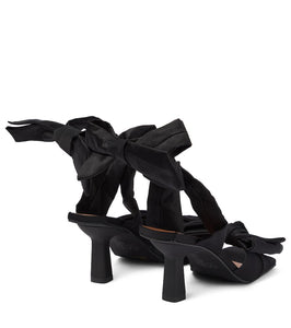 Ganni Bow-trimmed lace-up sandals