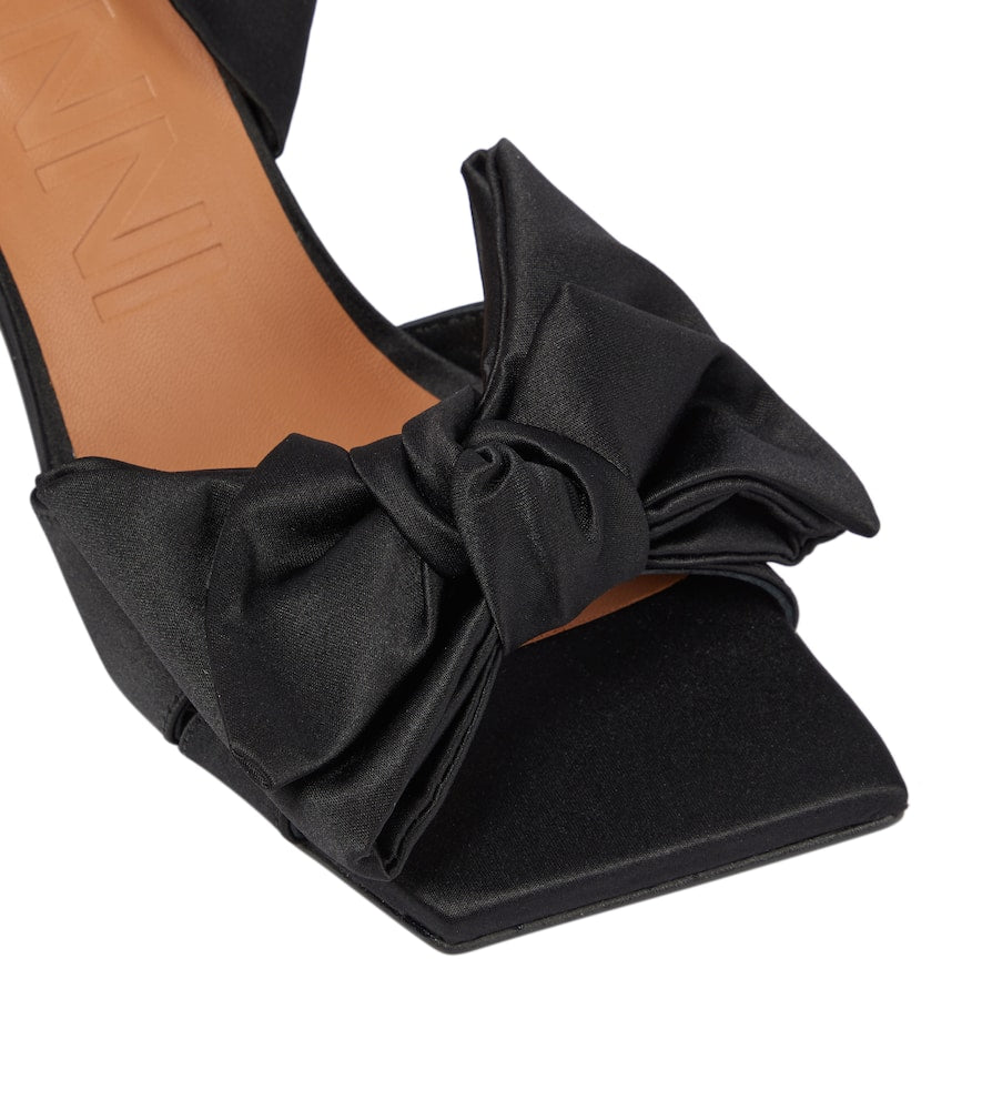 Ganni Bow-trimmed lace-up sandals