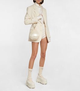 Simone Rocha Egg leather-trimmed clutch