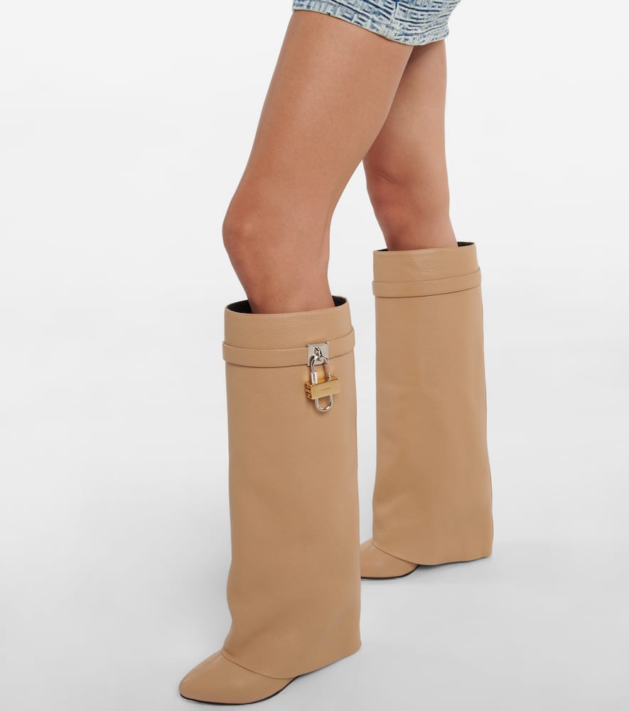 Givenchy Shark Lock leather knee-high boots