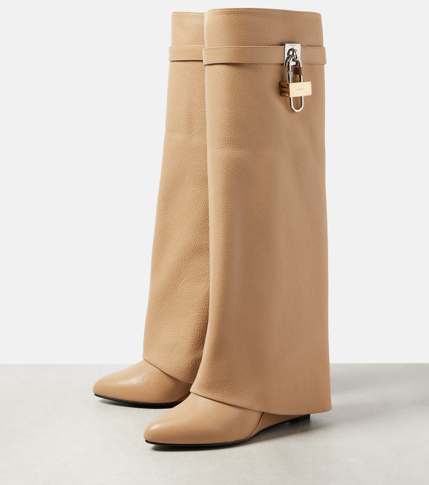 Givenchy Shark Lock leather knee-high boots