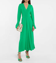 Victoria Beckham V-neck crêpe midi dress