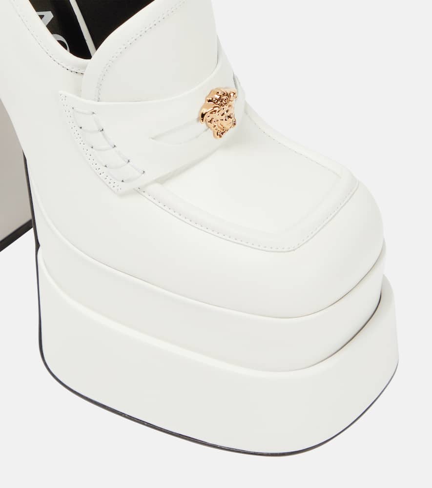 Versace Aevitas leather platform loafer pumps