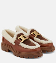 Tod's Kate leather and shearling loafers