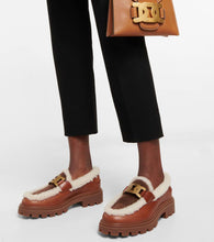 Tod's Kate leather and shearling loafers