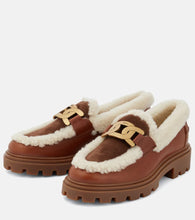 Tod's Kate leather and shearling loafers