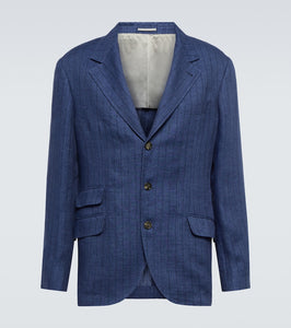 Brunello Cucinelli Single-breasted linen blazer