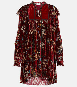 Etro Paisley velvet minidress