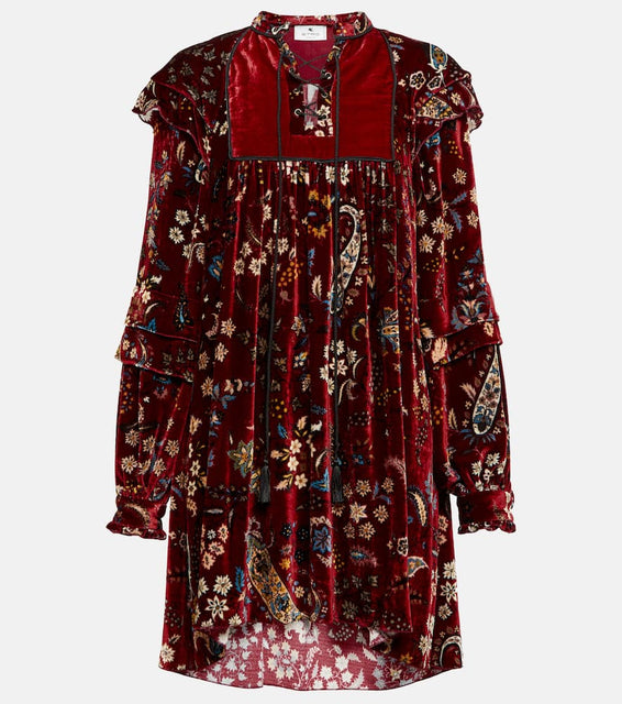 Etro Paisley velvet minidress